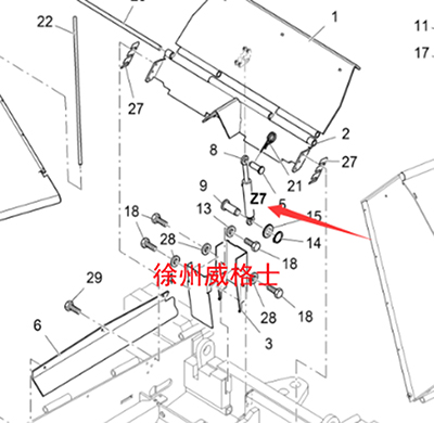 进口摊铺机液压前翻板油缸2026658