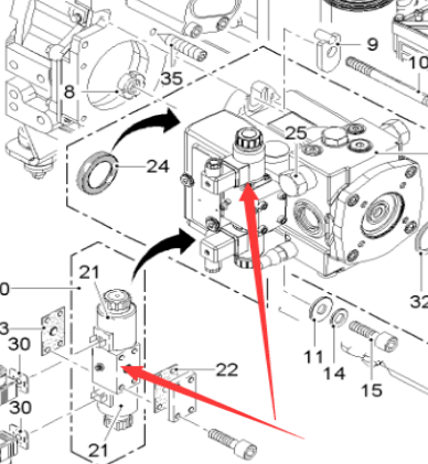 铣刨机行走泵电磁阀总成138916